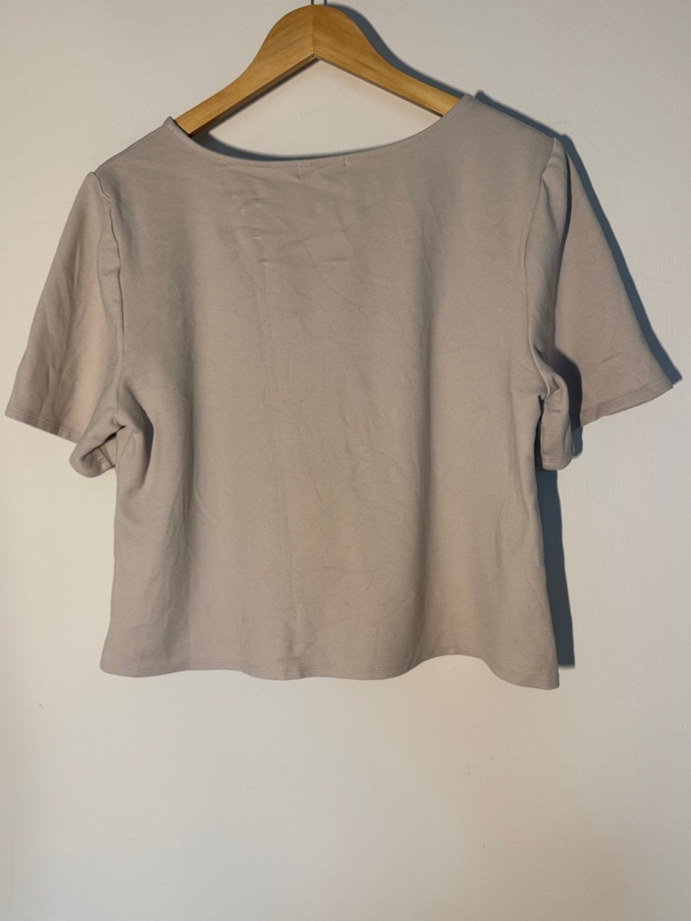 Quince Ultra-Stretch Ponte Short Sleeve Top Ecru L - Picture 11 of 11